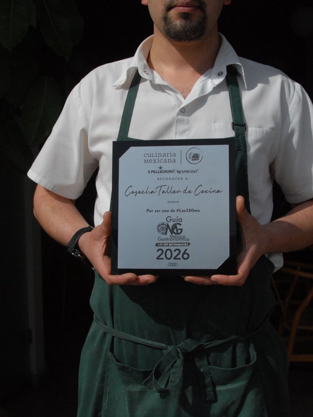 Reconocimiento de la Guía México Gastronómico 2026 a Cosecha Taller de Cocina